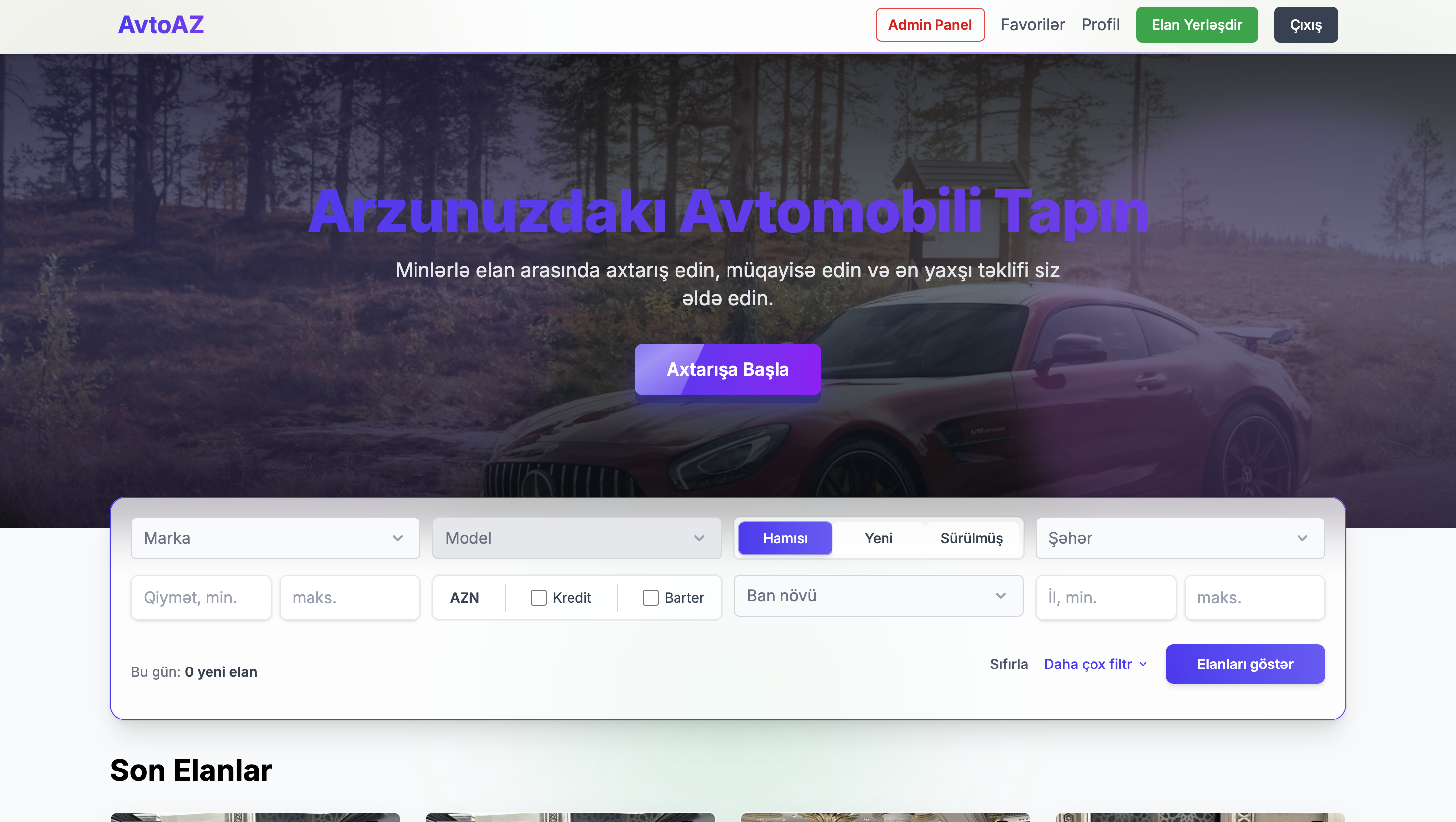 Car.az - Machine Sales website