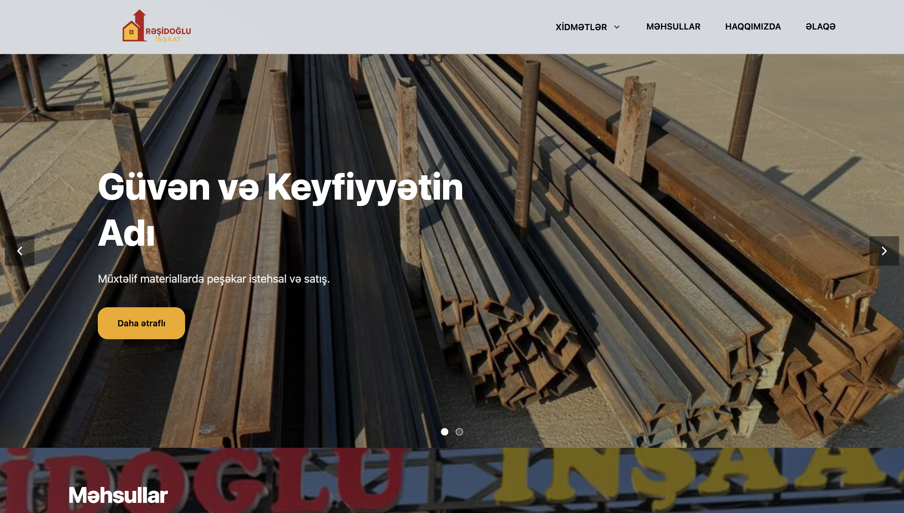 residogluinsaat.com - Construction Materials Sales website